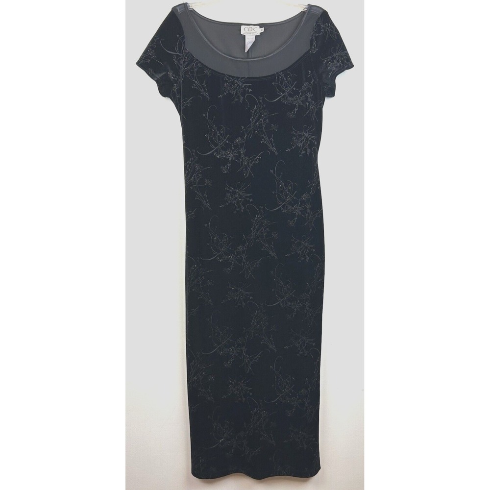 Maxi Dress 10 Black Velour Fairy Whimsygoth Witchy Event Party Holiday Formal